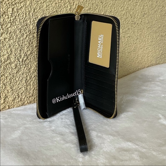 NWT Michael Kors Medium Backpack & Large Phone Wallet Black Set - Picture 13 of 15